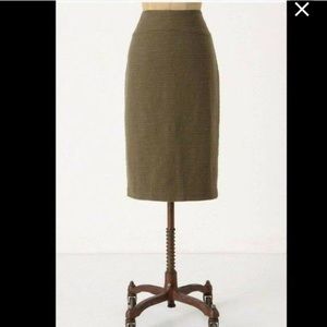 Anthropologie Moulinette Soeurs green pencil skirt
